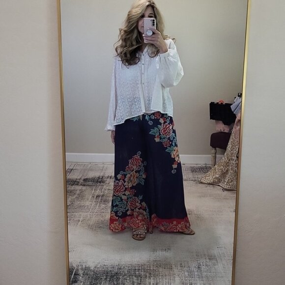 Johnny Was Floral Wide Leg Pants